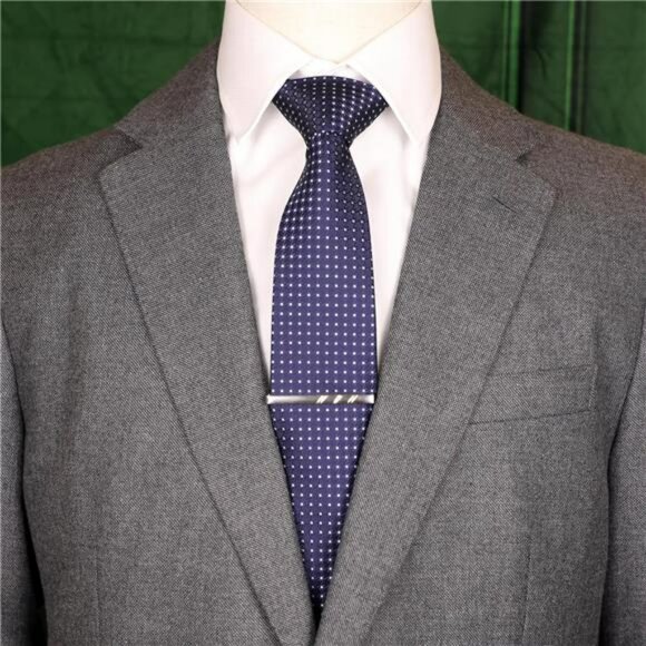 Silver Gold Tie Clip Set for Men Classic Two Tone Tie Bar Gift Box Included - Picture 3 of 8